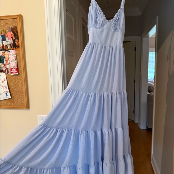 Princess Polly Dresses & Skirts - Princess Polly Light Blue Tiered Maxi Dress - Women